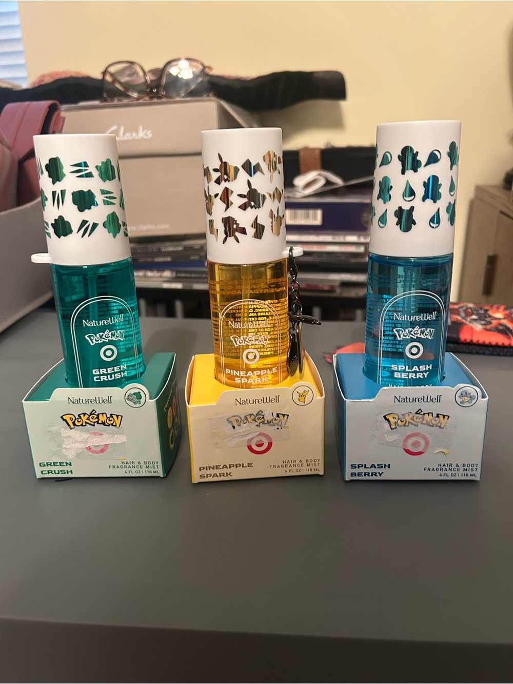 NIB NatureWell 3 Set Pokémon Hair & Body Mist:Green Crush, 🍍Spark,Splash Berry